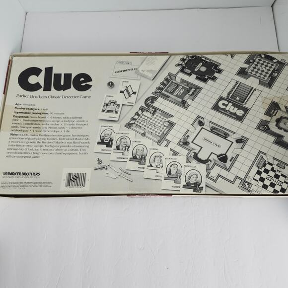 Clue Vintage Classic Board Game 1986 Complete Parker Bros. Game Night Detective - Picture 2 of 16